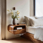Minimalist Floating Nightstand with Storage, solid wood, built to order, view 8