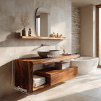 Modern Floating Bathroom Vanity for Spa, solid wood, built to order