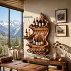 Organic Mountain Inspired Wine Shelf, solid wood, built to order, view 8