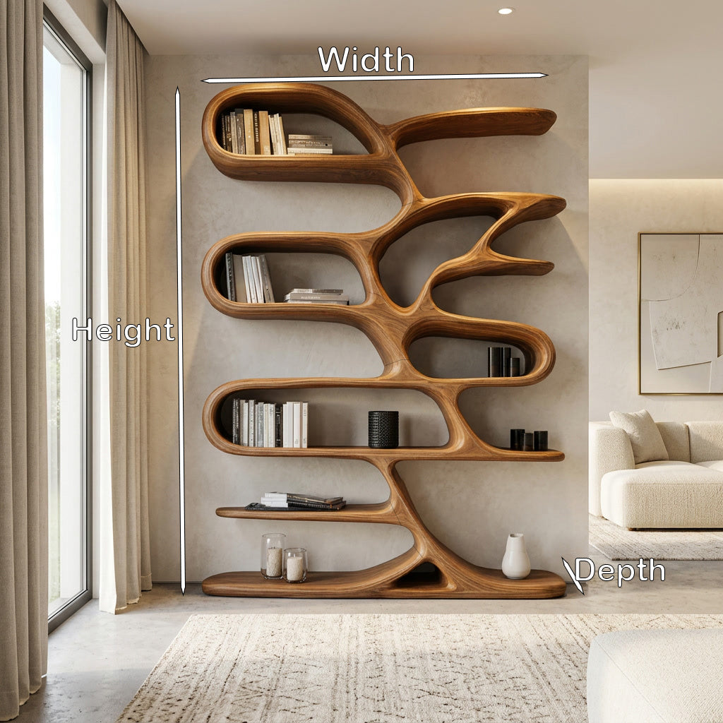 Contemporary Bookcase, solid wood, built to order, view 8