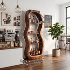 Handcrafted Sculptural Liquor Cabinet Cafe, solid wood, built to order