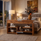 Mid Century Console Table Modern Bedroom, solid wood, built to order