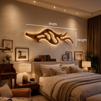 Artistic Wall Light with Sculptural Form, solid wood, built to order, view 8