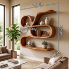 Coastal Floating Storage Shelves, solid wood, built to order