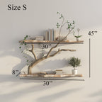 Tree Branch Driftwood Live Edge Floating Shelf Gift for Reader, solid wood, built to order