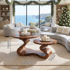 Organic Modern Round Coffee Table Residence, solid wood, built to order, view 2