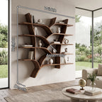 Mid Century Live Edge Bookshelves, solid wood, built to order