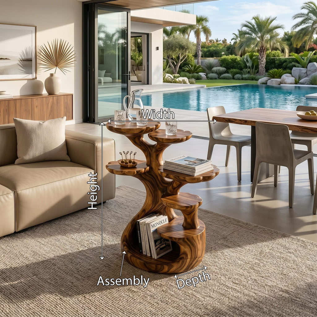 Contemporary Multi Tier Side Table Home, solid wood, built to order
