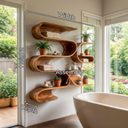 Organic Modern Wall Mounted Shelves, solid wood, built to order, view 8
