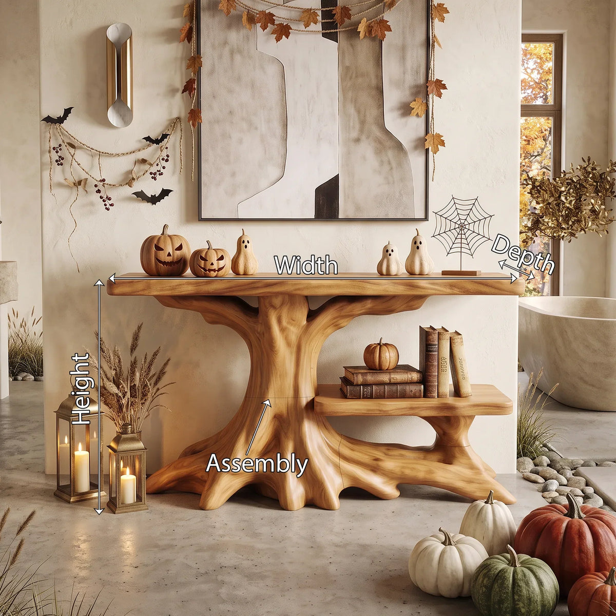 Farmhouse Entryway Console Table Foyer, solid wood, built to order