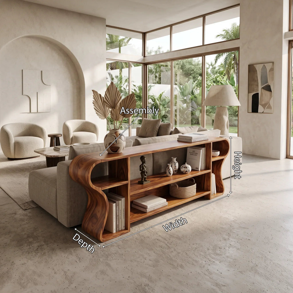 Contemporary Display Console Table, solid wood, built to order