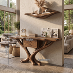 Organic Modern Tree Base Console Table Entryway, solid wood, built to order, view 8