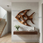 Artistic Sculptural Wall Art Fish-inspired, solid wood, built to order, view 8