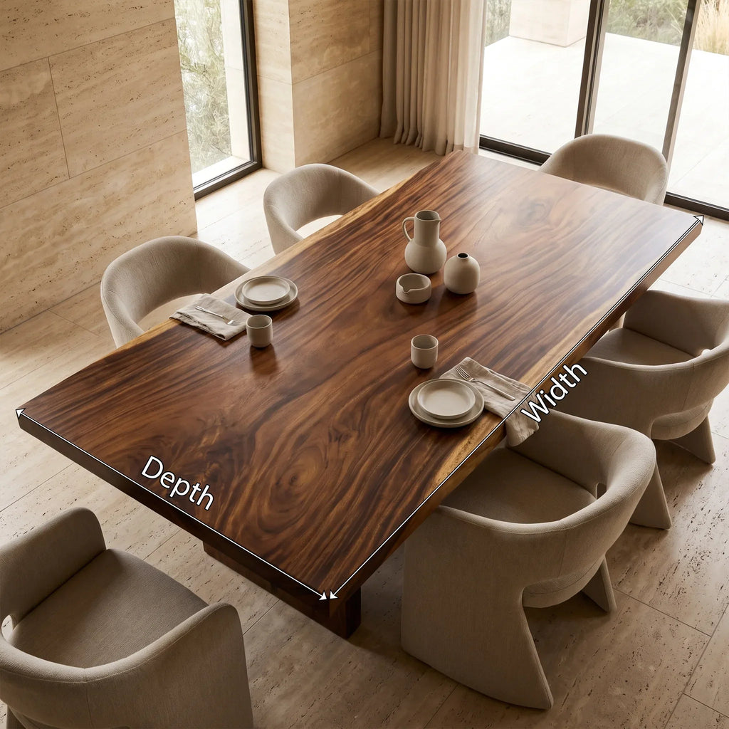 Mid Century Rectangular Dining Table Top Dining Room, solid wood, built to order