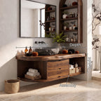 Organic Floating Bathroom Vanity Modern Bathroom, solid wood, built to order, view 8
