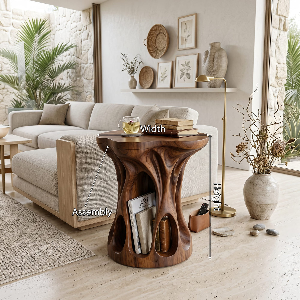 Mid Century Sculptural Side Table