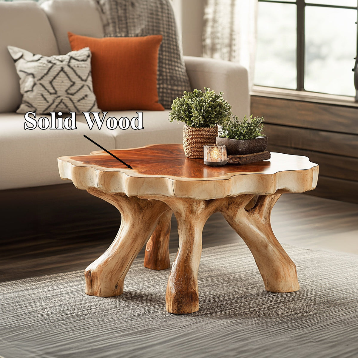 Handcrafted Coffee Table with Design, solid wood, built to order