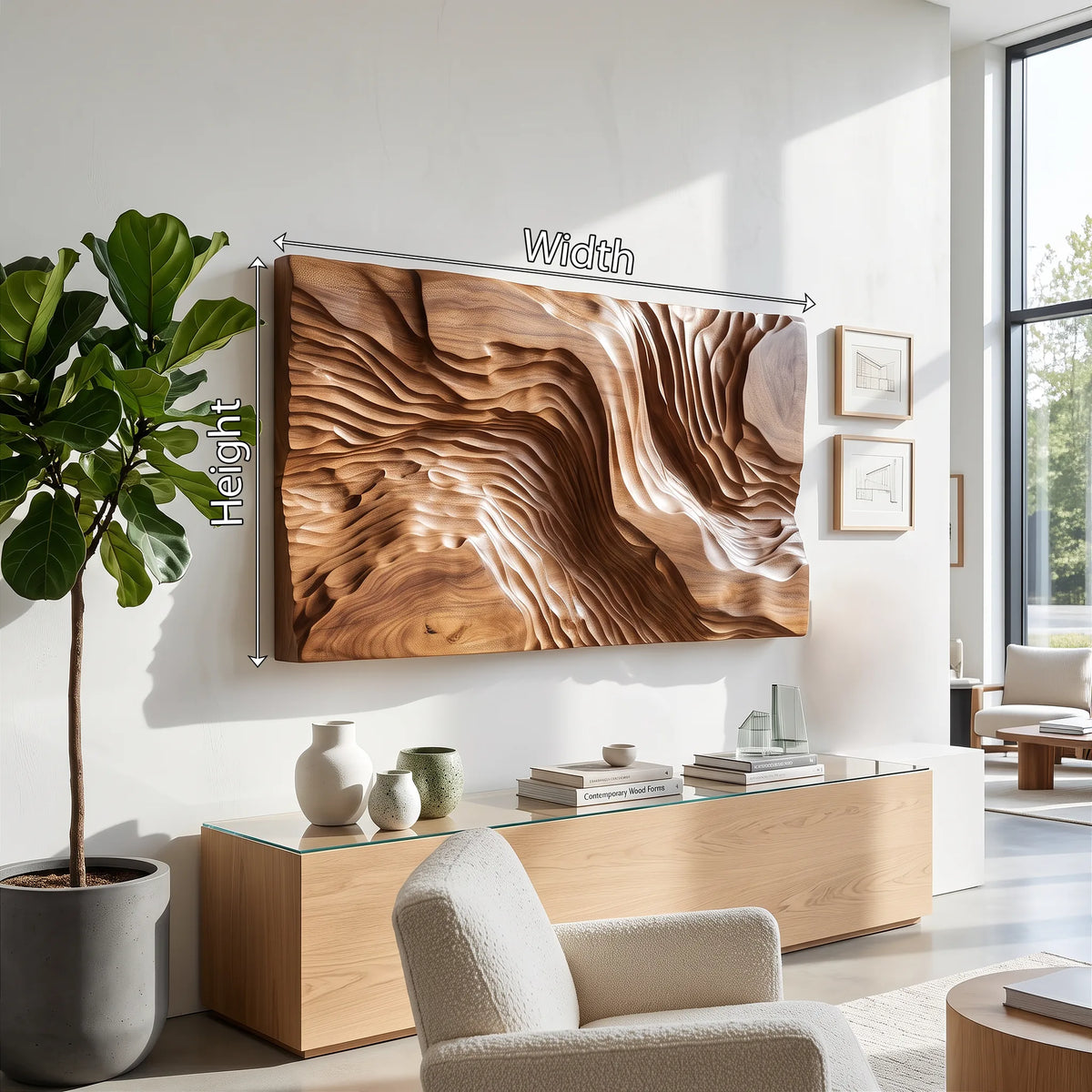 Organic Large Wood Wall Art, solid wood, built to order