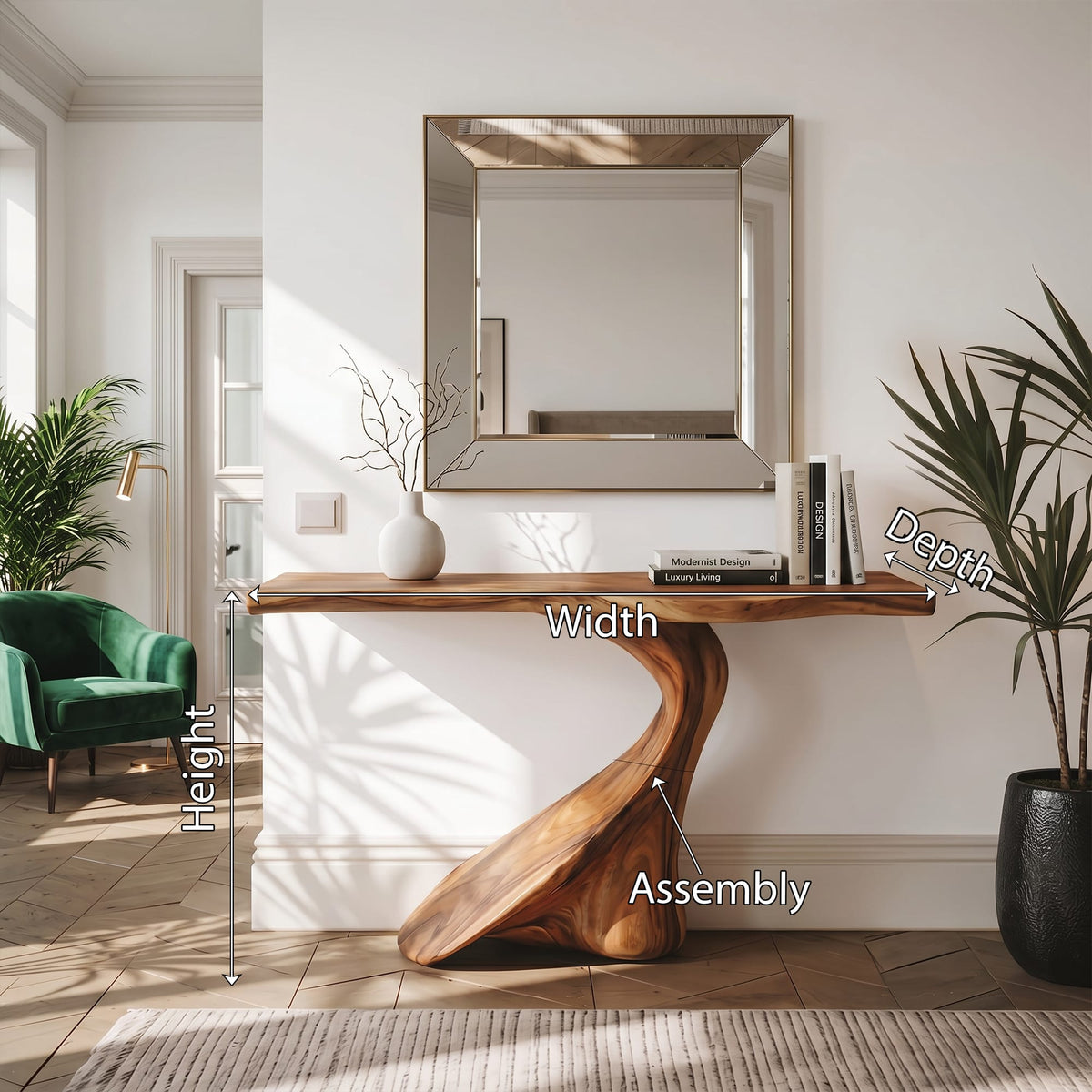 Chic Live Edge Console Table