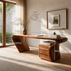 Organic Sculptural Curved Leg Desk, solid wood, built to order, view 8