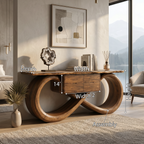 Organic Sculptural Console Table Contemporary Hallway, solid wood, built to order, view 8