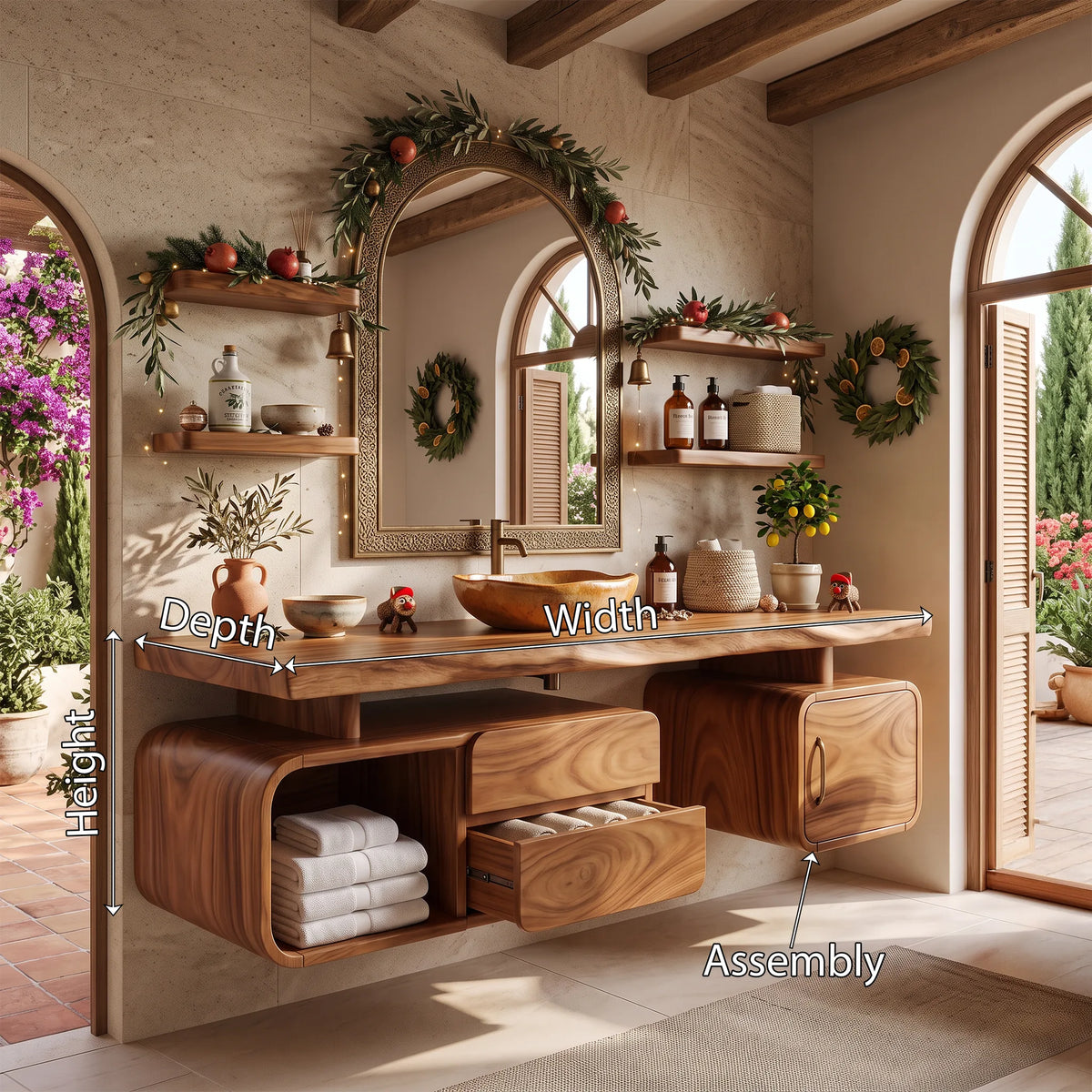Organic Vanity Beach Retreat, solid wood, built to order, view 8