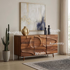 Contemporary Carved Modern Sideboard