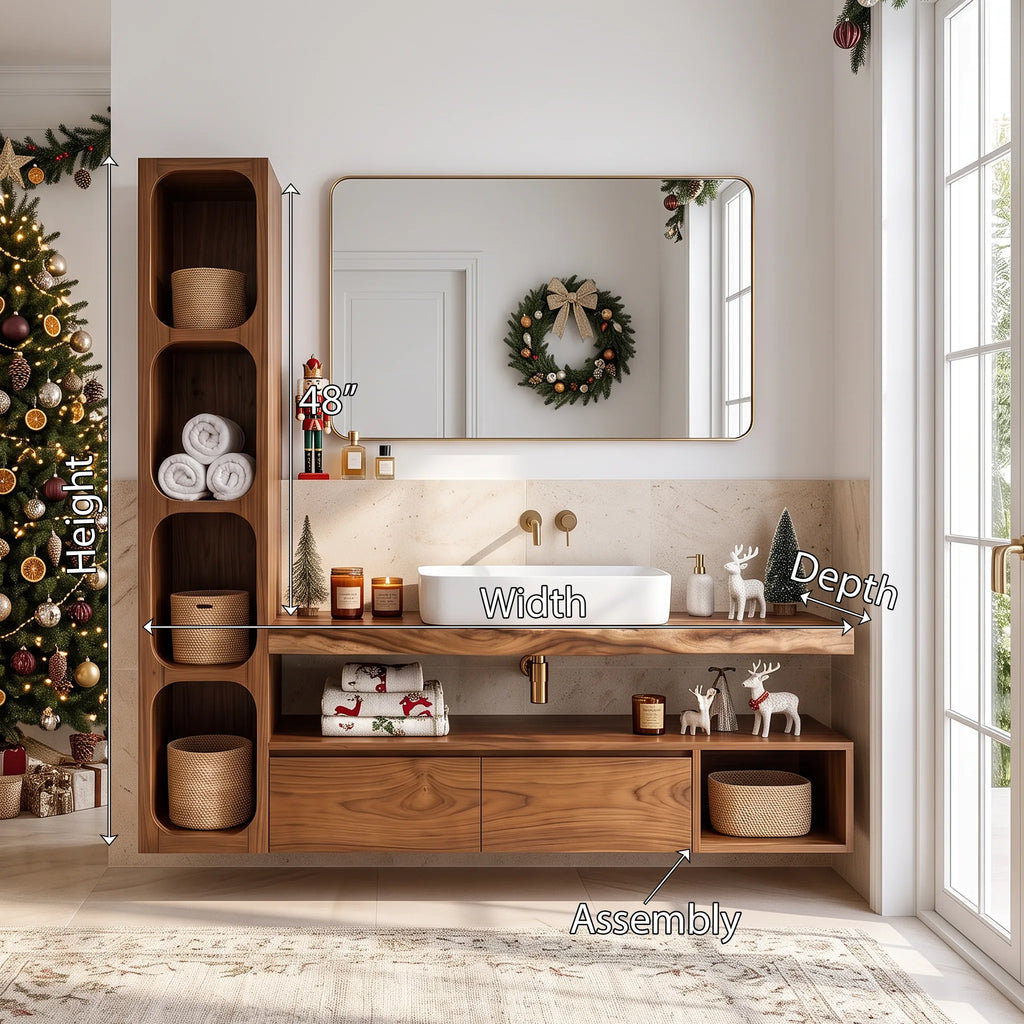 Handcrafted Reindeer Bathroom Vanity Nordic Retreat, solid wood, built to order