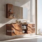 Handcrafted Wall Bathroom Vanity, solid wood, built to order