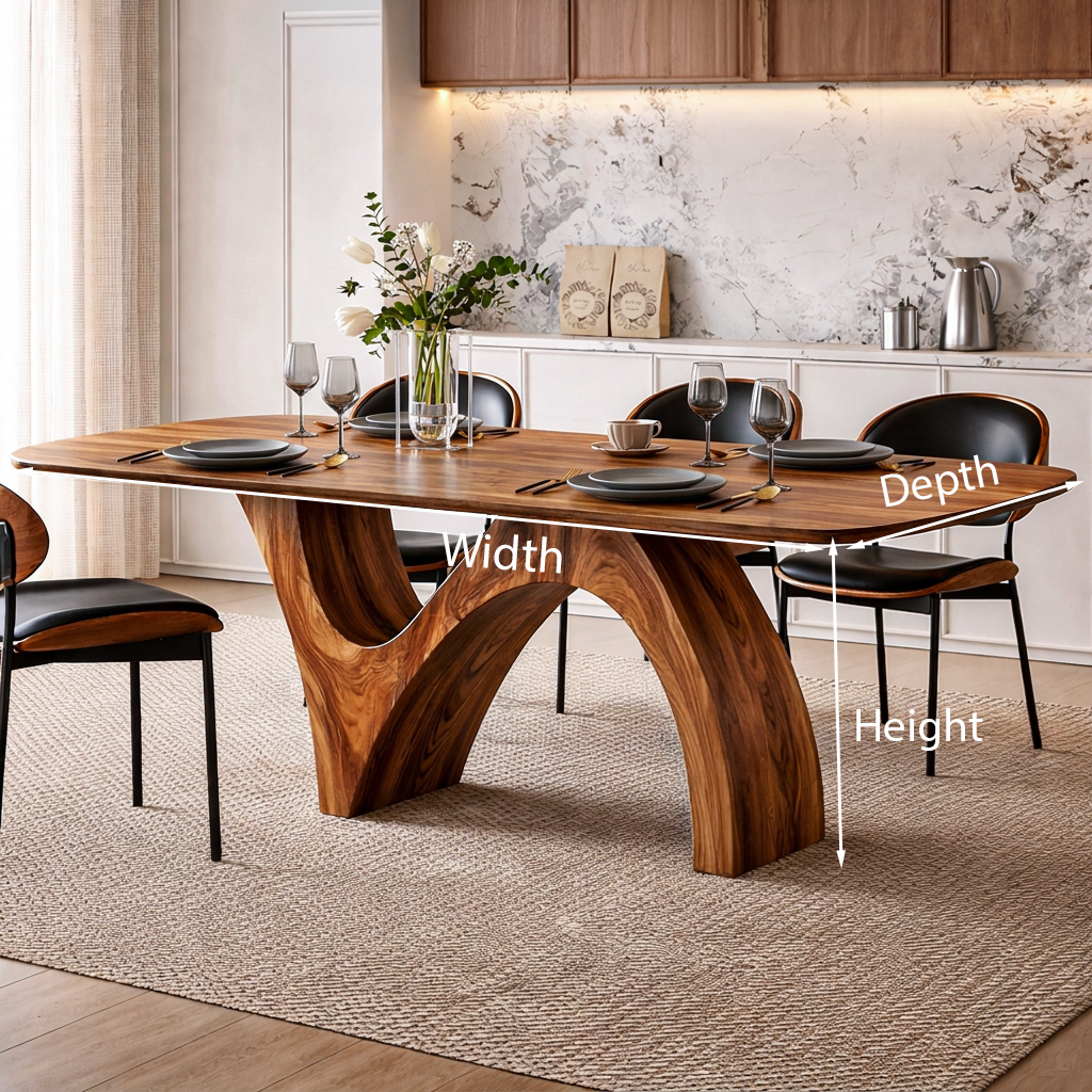 Farmhouse Dining Table with Organic Shape, solid wood, built to order, view 8