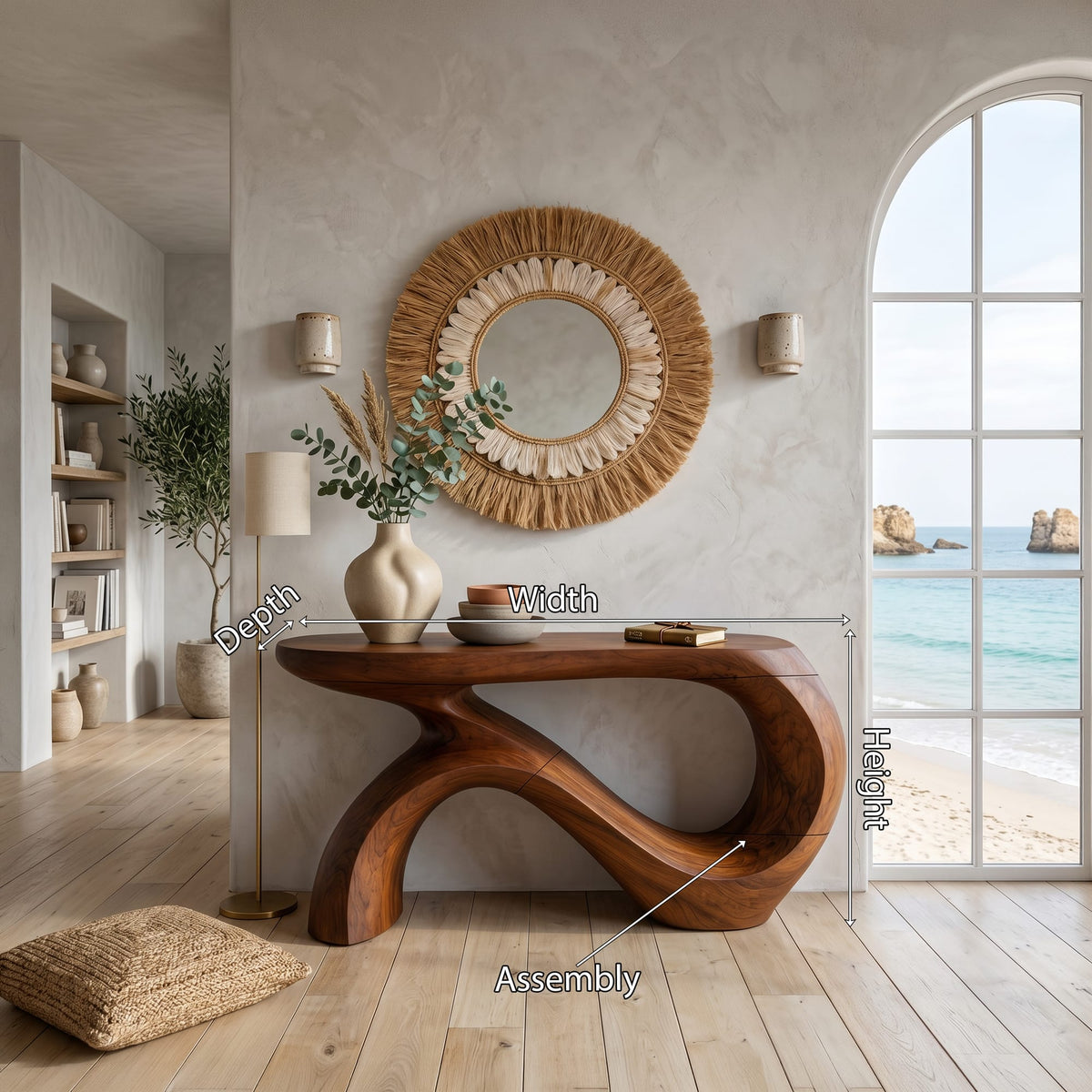 Curved Sofa Console Table
