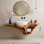 Mid Century Live Edge Vanity Bathroom Decor Accents, solid wood, built to order