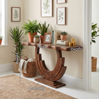 Infinity Console Table Designer Entryway, solid wood, built to order, view 8