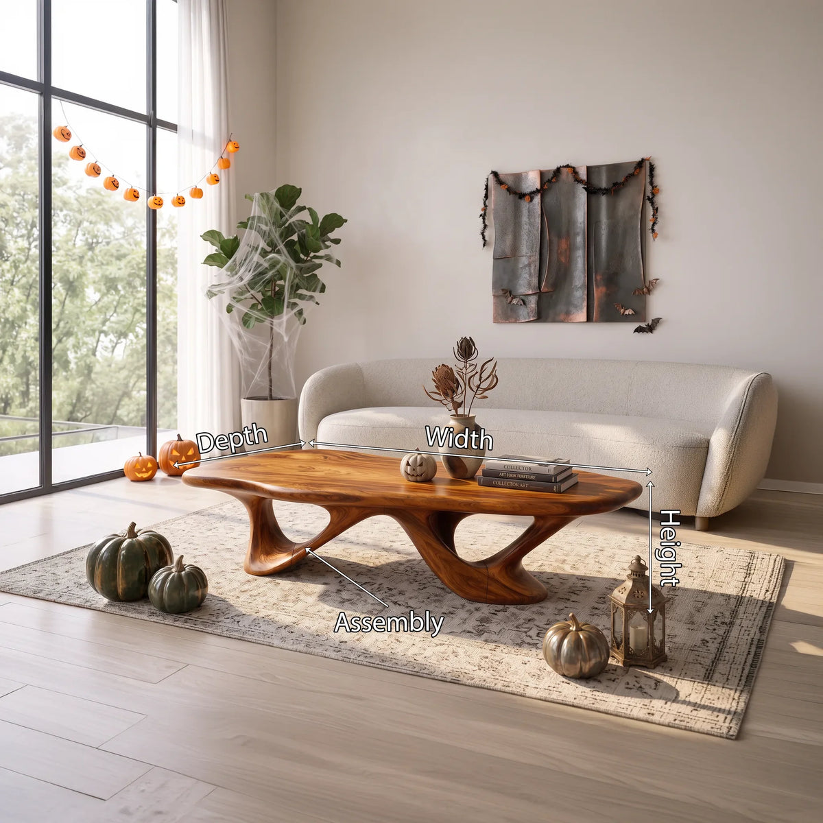 Organic Flow Coffee Table, solid wood, built to order, view 8