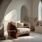 Organic Wooden Armchair with Rounded Frame, solid wood, built to order, view 8
