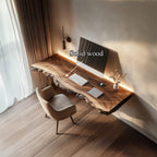 Handcrafted Floating Writing Desk Study Room Interior Statement Design, solid wood, built to order