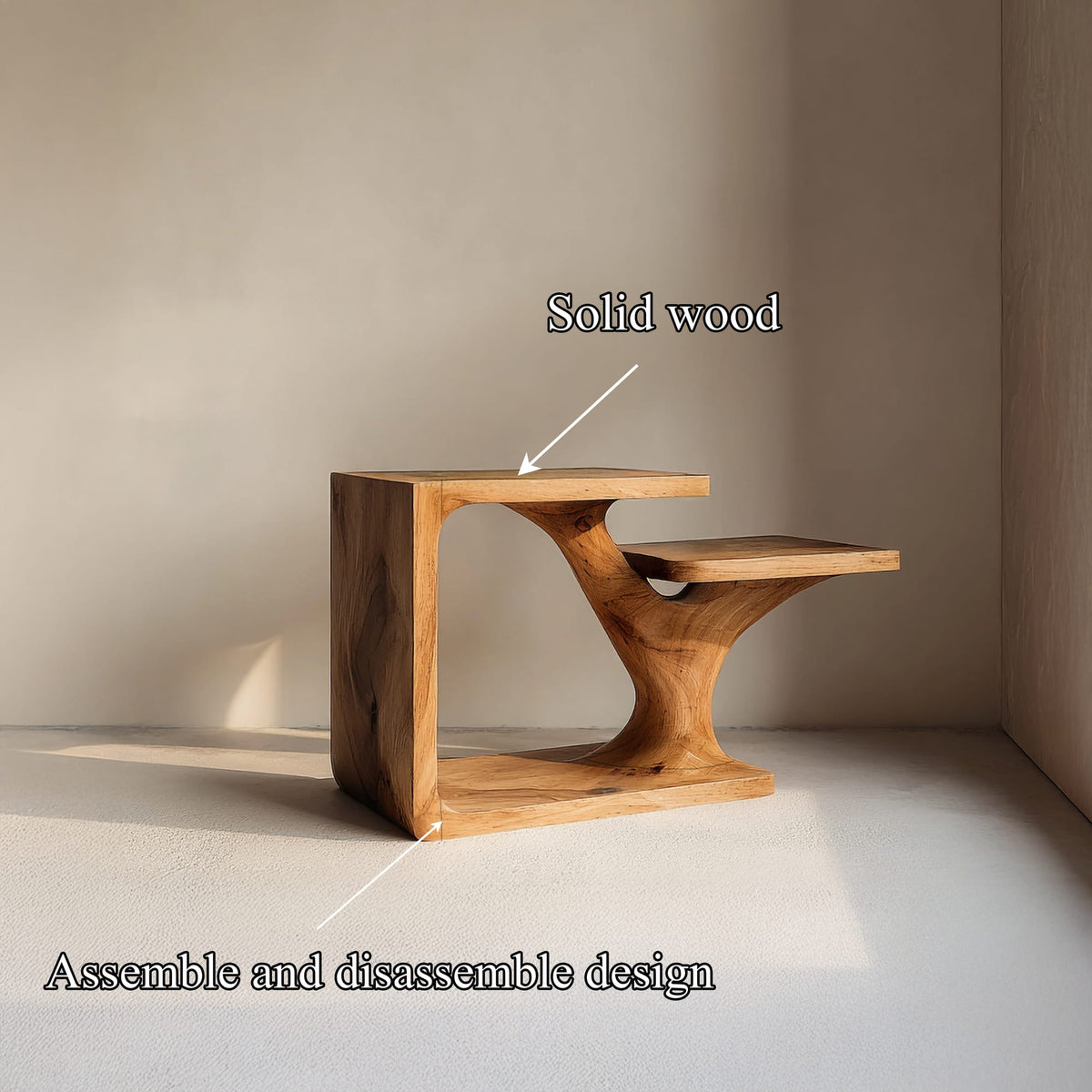 Mid Century Side Table, solid wood, built to order