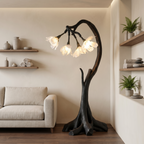 Bloom Floor Lamp with Sculptural Wooden Stand, solid wood, built to order, view 4