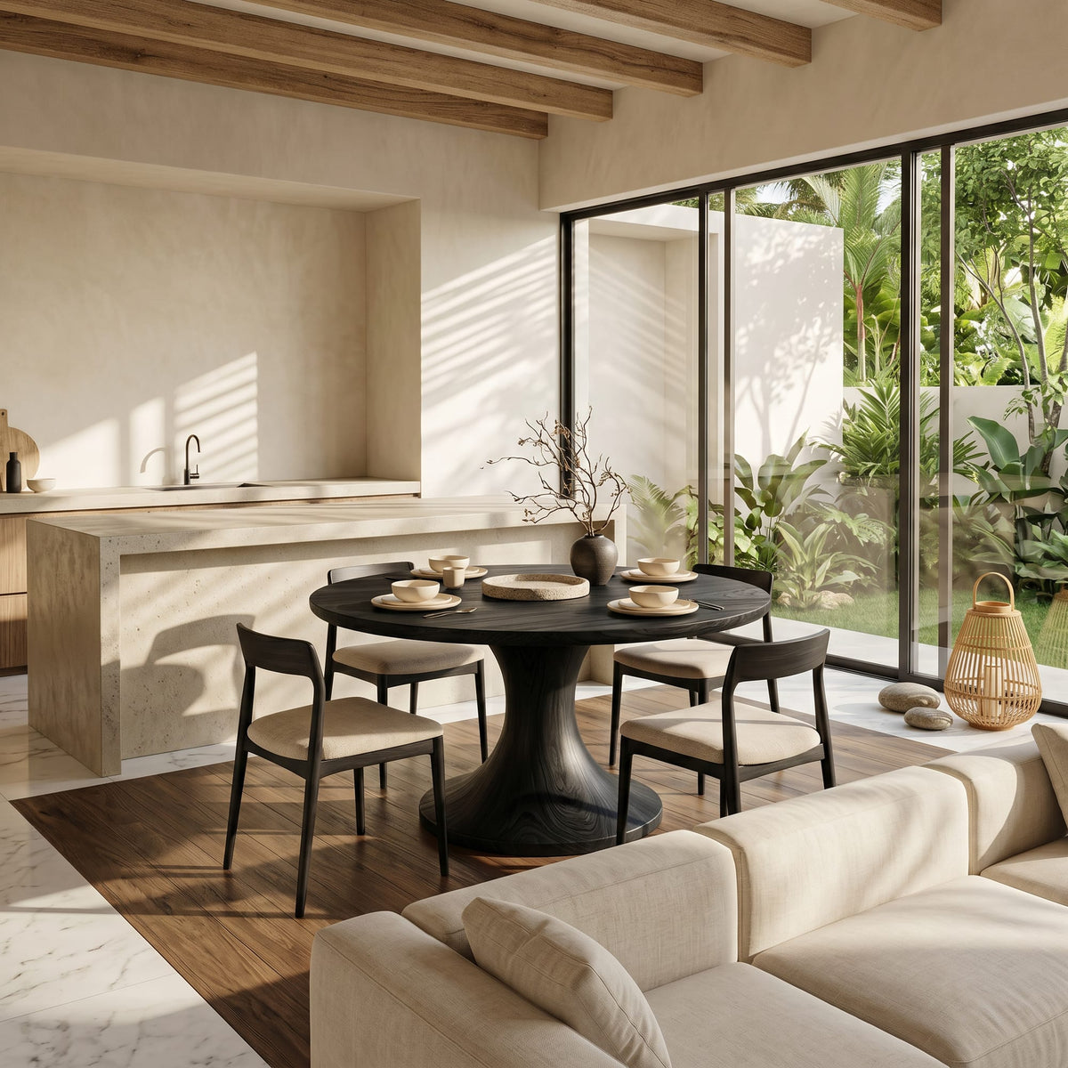 Contemporary Pedestal Dining Table