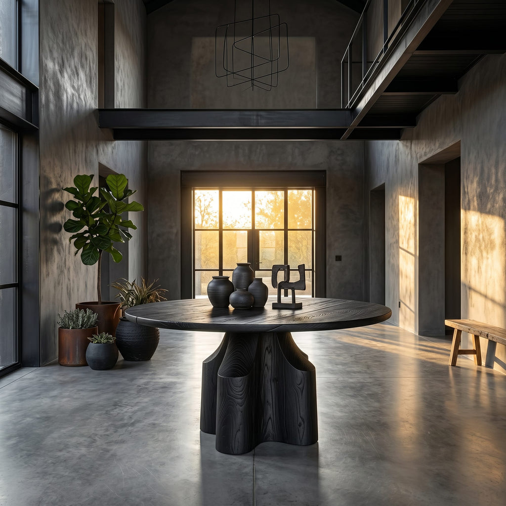Contemporary Sculptural Pedestal Console Table