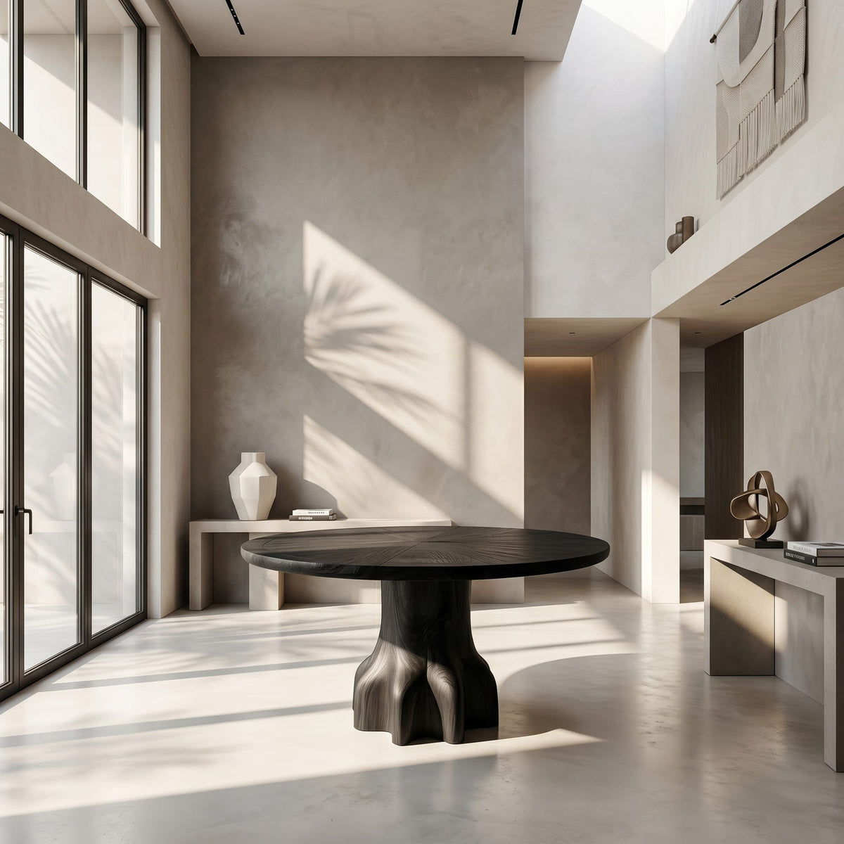 Solid Pedestal Console Table
