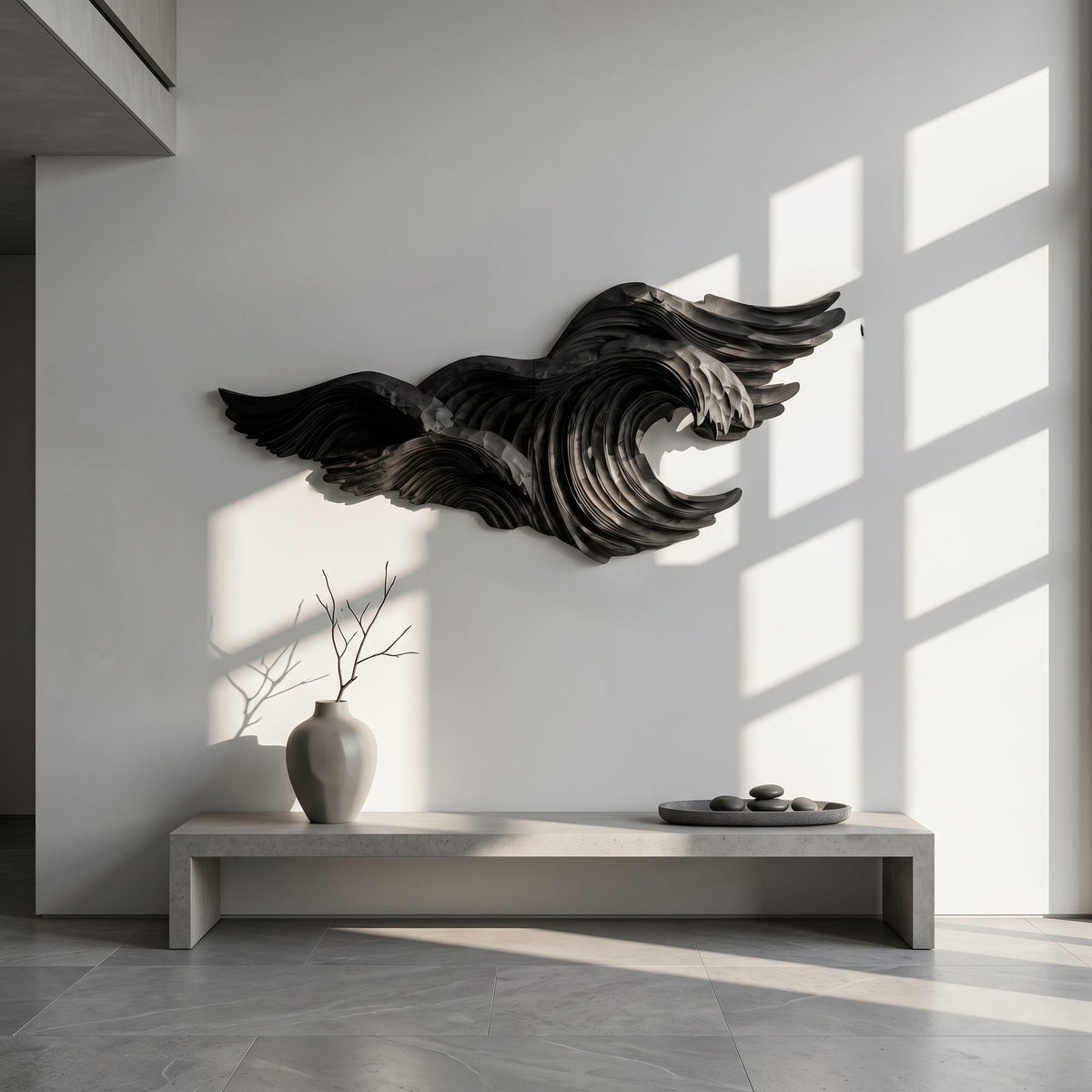 Abstract Sculptural Flowing Wall Art