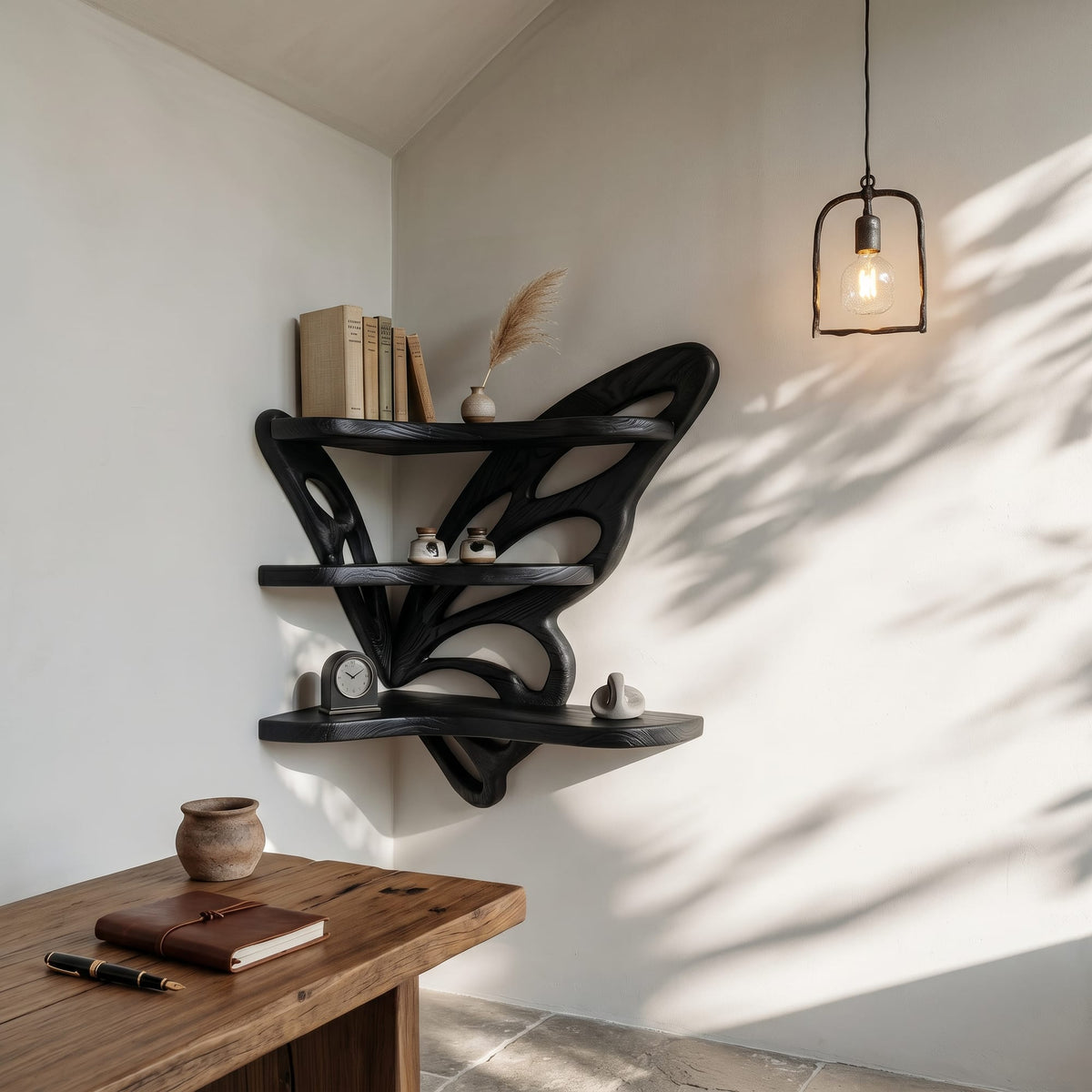 Butterfly Live Edge Floating Shelf