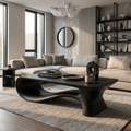 Modern Coffee Table with Flowing Organic Silhouette, solid wood, built to order, view 4