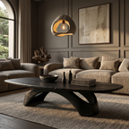 Rustic Coffee Table with Sculptural Base, solid wood, built to order, view 4