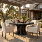 Round Solid Sculptural Dining Table