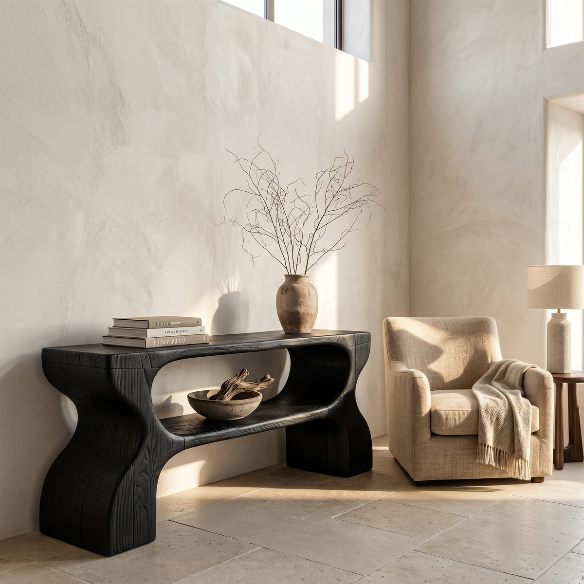 Architectural Curved Console Table
