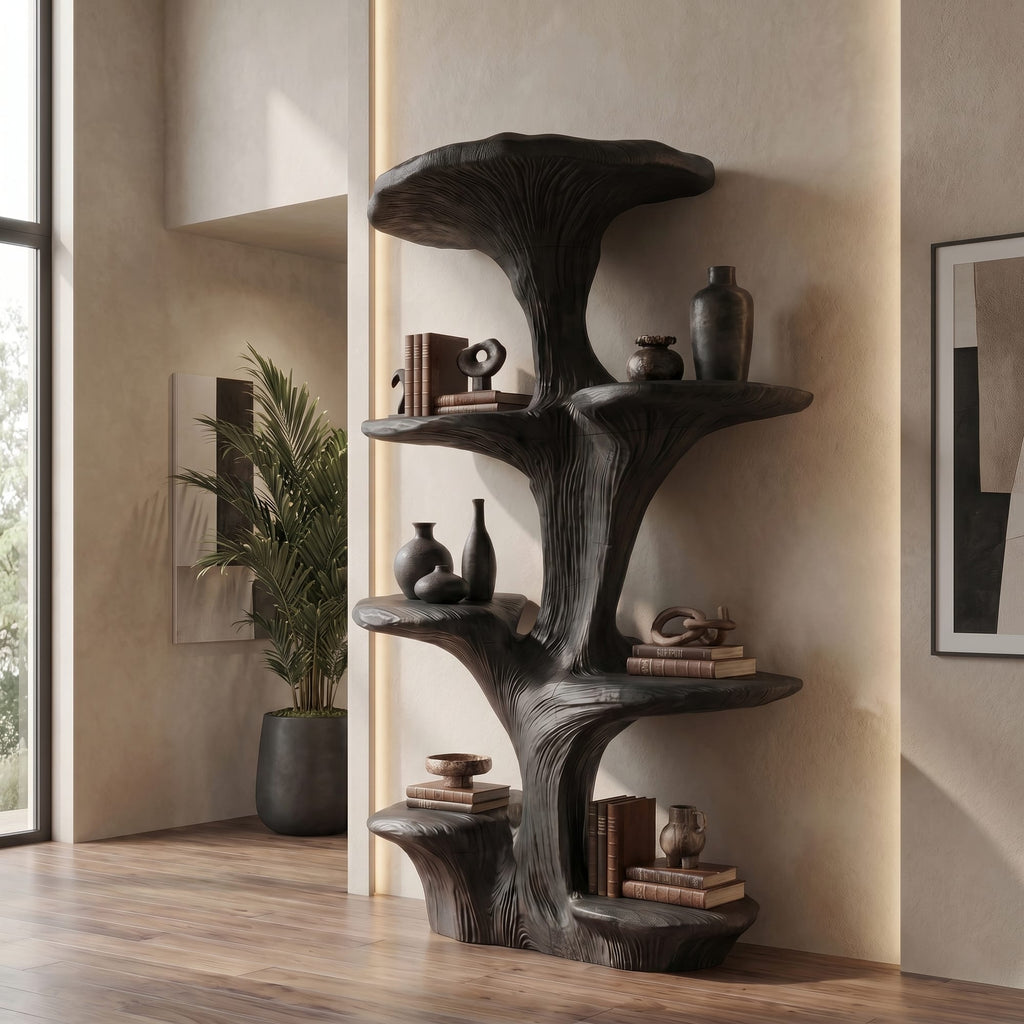 Sculptural Mushroom Floating Bookshelf