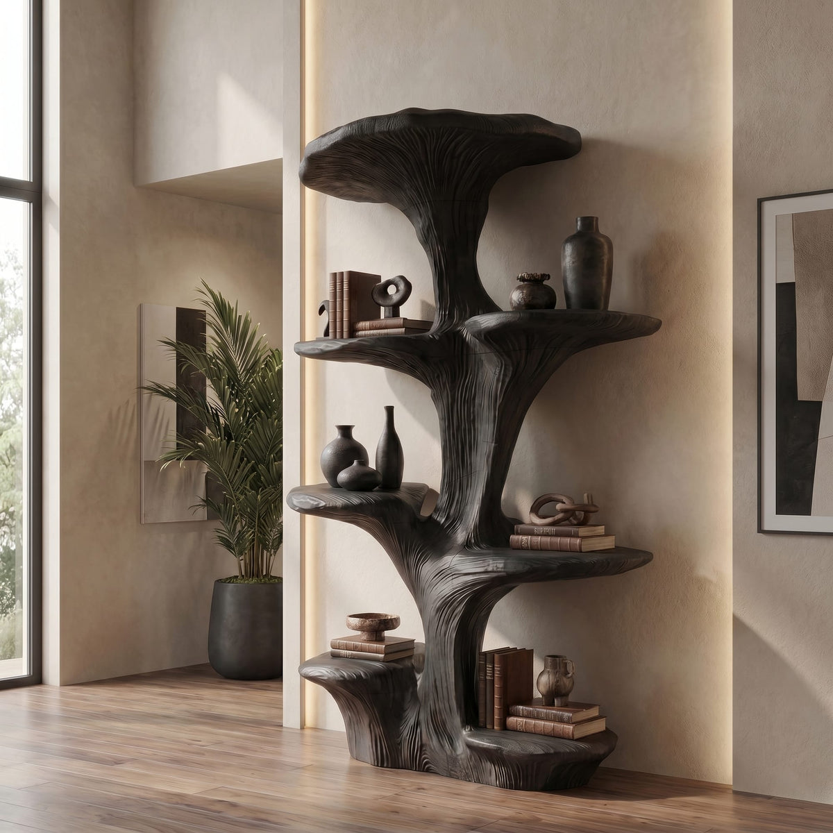 Sculptural Mushroom Floating Bookshelf