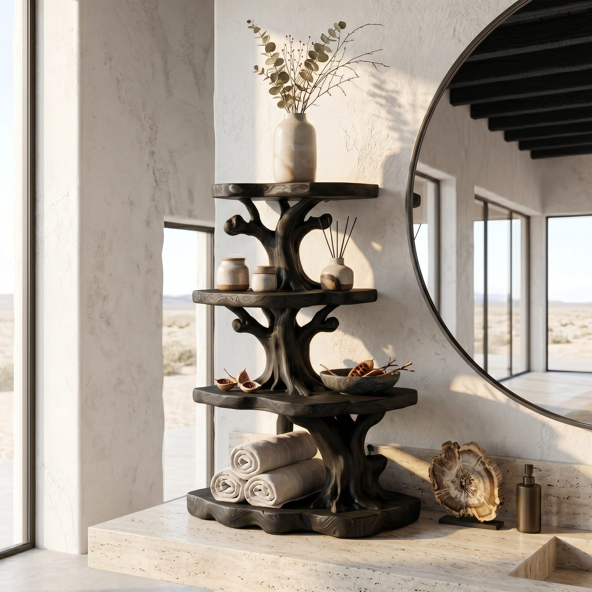 Nature-inspired Storage Bath Shelf